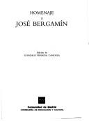 Cover of: Homenaje a José Bergamín by edición de Gonzalo Penalva Candela.