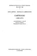 Cover of: Carteggio by Gino Capponi