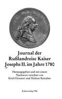 Cover of: Journal der Russlandreise Kaiser Josephs II. im Jahre 1780