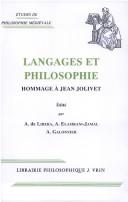 Cover of: Langages et philosophie: hommage à Jean Jolivet