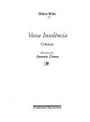 Cover of: Vossa insolência: crônicas