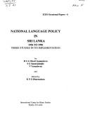 National language policy in Sri Lanka, 1956 to 1996 by R. G. G. Olcott Gunasekera