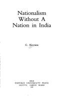 Cover of: Nationalism without a nation in India