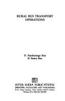 Cover of: Rural bus transport operations