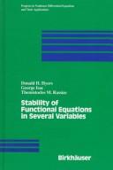 Cover of: Stability of functional equations in several variables by Donald H. Hyers
