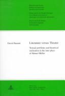 Cover of: Literature versus theatre | Barnett, David