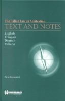 Cover of: The Italian law on arbitration: text and notes