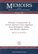 Cover of: Bosonic construction of vertex operator para-algebras from symplectic affine Kac-Moody algebras