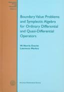 Cover of: Boundary value problems and symplectic algebra for ordinary differential and quasi-differential operators by W. N. Everitt