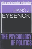 The psychology of politics by Hans Jurgen Eysenck