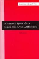 A historical syntax of late Middle Indo-Aryan (Apabhraṃśa) by Vít Bubeník