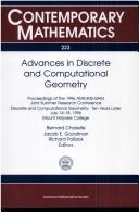 Cover of: Advances in discrete and computational geometry: proceedings of the 1996 AMS-IMS-SIAM Joint Summer Research Conference, Discrete and Computational Geometry--Ten Years Later, July 14-18, 1996, Mount Holyoke College