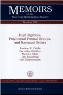 Cover of: Hopf algebras, polynomial formal groups, and Raynaud orders