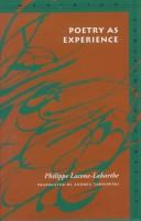 Cover of: Poetry as experience