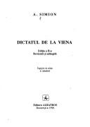 Cover of: Dictatul de la Viena by Aurică Simion