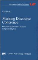 Cover of: Marking discourse coherence