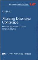 Cover of: Marking discourse coherence by Uta Lenk