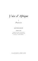 Cover of: Voix d'Afrique: anthologie