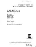 Cover of: Sol-gel optics IV: 30 July-1 August 1997, San Diego, California