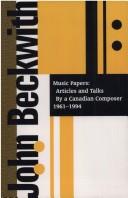 Cover of: Music papers by Beckwith, John