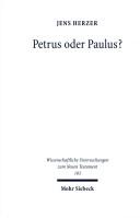 Cover of: Petrus oder Paulus?: Studien über das Verhältnis des Ersten Petrusbriefes zur paulinischen Tradition
