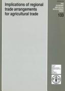 Cover of: Implications of regional trade arrangements for agricultural trade