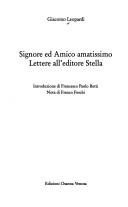 Cover of: Signore ed amico amatissimo: lettere all'editore Stella