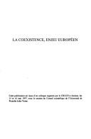 Cover of: La coexistence, enjeu européen