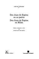 Cover of: Don Juan de Espina en su patria: Don Juan de Espina en Milán