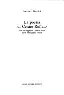 La poesia di Cesare Ruffato by Francesco Muzzioli