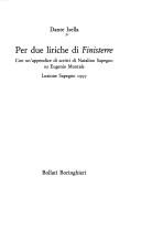 Cover of: Per due liriche di Finisterre