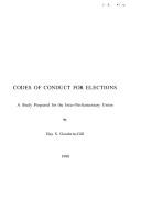 Cover of: Codes of conduct for elections: a study prepared for the Inter-parliamentary Union