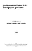 Cover of: Problèmes et méthodes de la lexicographie québécoise