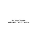 Cover of: Del Siglo de Oro: métodos y relecciones
