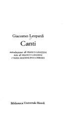 Cover of: Canti by Giacomo Leopardi