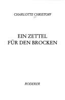 Cover of: Ein Zettel für den Brocken: [Erzählungen]