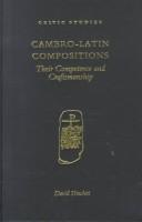 Cover of: Cambro-Latin compositions: their competence and craftsmanship