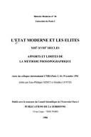 Cover of: L' Etat moderne et les élites, XIIIe-XVIIIe siècles by édités par Jean-Philippe Genet et Günther Lottes.