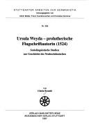 Cover of: Ursula Weyda, prolutherische Flugschriftautorin (1524) by Gisela Brandt