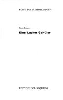 Cover of: Else Lasker-Schüler