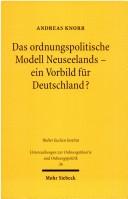 Cover of: Das ordnungspolitische Modell Neuseelands, ein Vorbild für Deutschland?