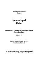 Cover of: Sewastopol, Krim.: ein Arbeitsbuch