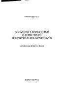 Cover of: Occasioni leopardiane e altri studi sull'Otto e sul Novecento