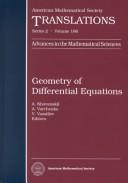 Cover of: Geometry of differential equations