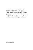 Cover of: Wie im Westen so auf Erden: Gespräche mit Schriftstellern und Liedermachern, Dichtern und Theaterleuten, Rocksängern und Pastoren