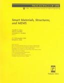 Cover of: Smart materials, structures, and MEMS: 11-14 December 1996, Bangalore, India