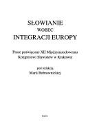 Cover of: Słowianie wobec integracji Europy: prace poświęcone XII Międzynarodowemu Kongresowi Slawistów w Krakowie