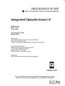 Cover of: Integrated optoelectronics II: 18-19 September, 1998, Beijing, China