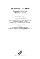 Cover of: La Memoria di carta: bibliografia delle opere di Leonardo Sciascia