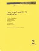 Cover of: Laser interferometry IX: applications : 22-23 July 1998, San Diego, California